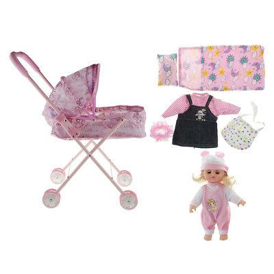 passeggino pieghevole per bambole con baby doll